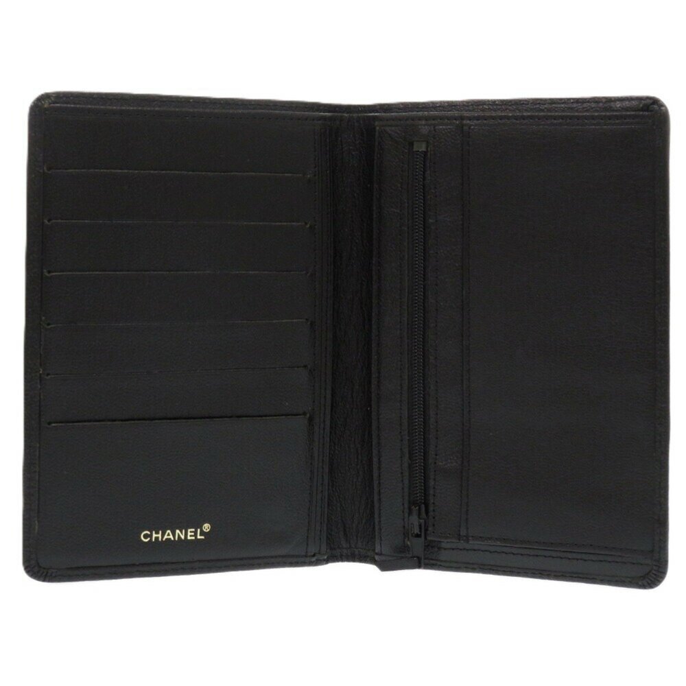 CHANEL Black Lambskin Leather Logo Wallet - Picture 7 of 10